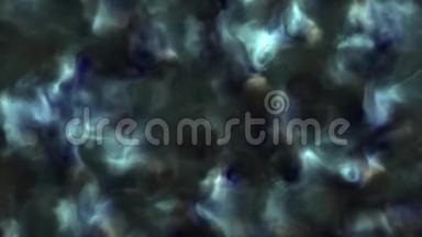 太空星云中的风暴蓝色和青色云的4k视频，缓慢移动，形成和溶解，4k，3840p，24fps